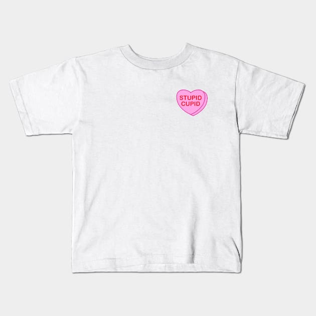 Conversation heart: Stupid Cupid Kids T-Shirt by LetsOverThinkIt